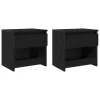 Éjjeliszekrény 2 pcs Fekete tölgy 40 x 30 x 39 cm Faanyag