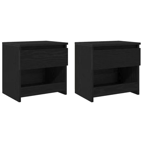 Éjjeliszekrény 2 pcs Fekete tölgy 40 x 30 x 39 cm Faanyag