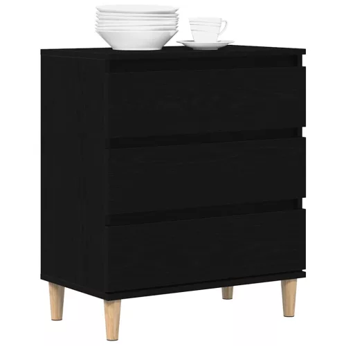 Oldalszekrény fiókkal Fekete tölgy 60 x 35 x 70 cm Faanyag