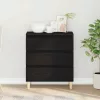 Oldalszekrény fiókkal Fekete tölgy 60 x 35 x 70 cm Faanyag