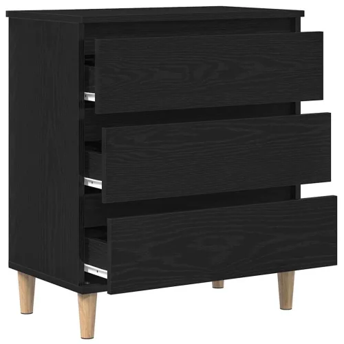 Oldalszekrény fiókkal Fekete tölgy 60 x 35 x 70 cm Faanyag