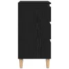 Oldalszekrény fiókkal Fekete tölgy 60 x 35 x 70 cm Faanyag