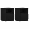 Éjjeliszekrény 2 pcs Musta tammi 40 x 40 x 50 cm Faanyag