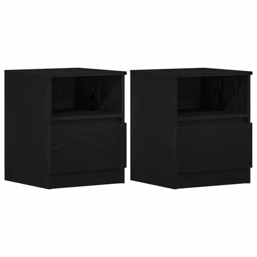 Éjjeliszekrény 2 pcs Musta tammi 40 x 40 x 50 cm Faanyag