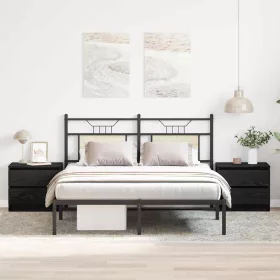 Éjjeliszekrény 2 pcs Musta tammi 50 x 40 x 43.5 cm Faanyag