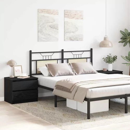 Éjjeliszekrény 2 pcs Musta tammi 50 x 40 x 43.5 cm Faanyag