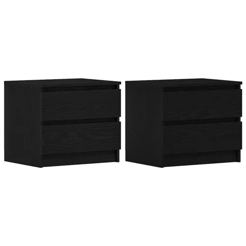 Éjjeliszekrény 2 pcs Musta tammi 50 x 40 x 43.5 cm Faanyag