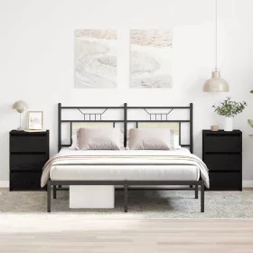 Éjjeliszekrény 2 pcs Musta tammi 40 x 35 x 62,5 cm Faanyag