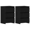 Éjjeliszekrény 2 pcs Musta tammi 40 x 35 x 62,5 cm Faanyag