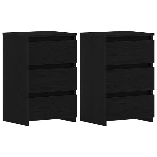 Éjjeliszekrény 2 pcs Musta tammi 40 x 35 x 62,5 cm Faanyag
