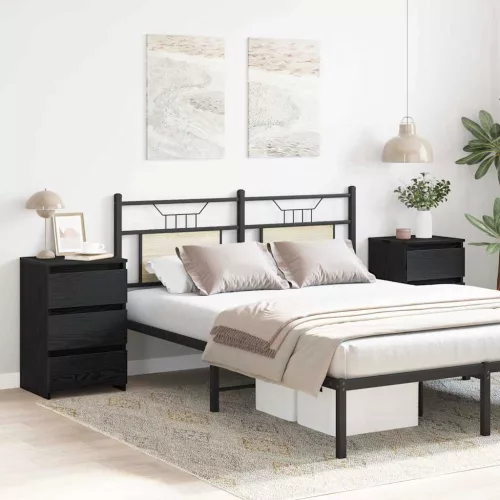 Éjjeliszekrény 2 pcs Musta tammi 40 x 35 x 62,5 cm Faanyag