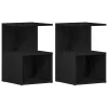 Éjjeliszekrény 2 pcs Musta tammi 35 x 35 x 55 cm Faanyag