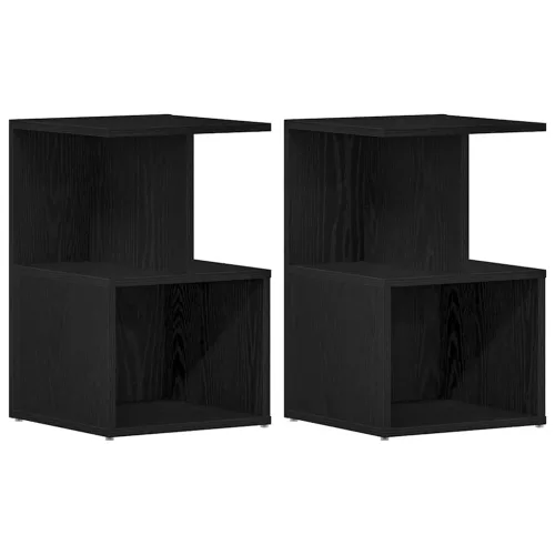 Éjjeliszekrény 2 pcs Musta tammi 35 x 35 x 55 cm Faanyag