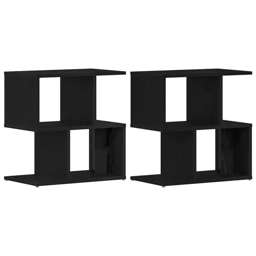Éjjeliszekrény 2 pcs Musta tammi 50 x 30 x 51,5 cm Faanyag