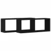 Fali Polcok polcokkal 2 pcs Musta tammi 60 x 15 x 23 cm Faanyag
