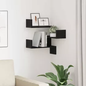   Fali Sarok Polc polcokkal Musta tammi 40 x 40 x 49.5 cm Faanyag