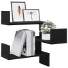 Fali Sarok Polc polcokkal Musta tammi 40 x 40 x 49.5 cm Faanyag