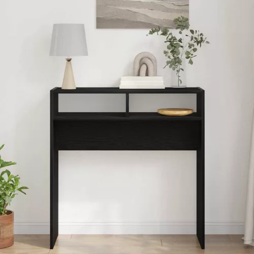 Konzolasztal Musta tammi 78 x 30 x 80 cm Faanyag
