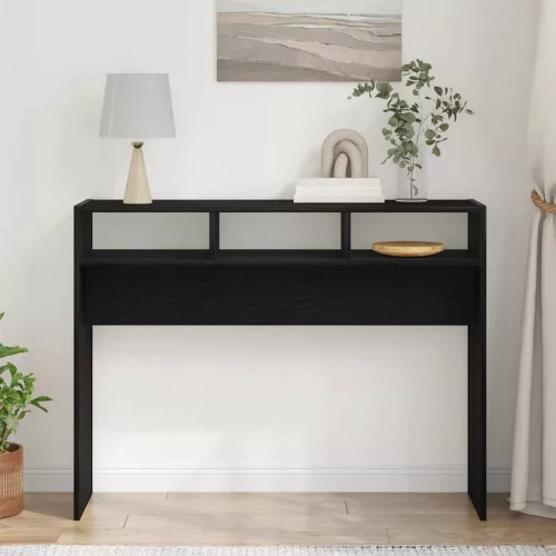 Konzolasztal Musta tammi 105 x 30 x 80 cm Faanyag