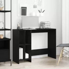 Asztal polcokkal Fekete tölgy 102.5 x 35 x 75 cm Faanyag