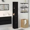 Fürdőszobai Szekrény Fekete tölgy 25 x 25 x 170 cm Faanyag