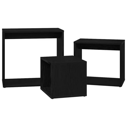 Fészekasztal Egyéb 3 pcs Fekete tölgy 55 x 30 x 50 cm Faanyag