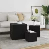 Fészekasztal 3 pcs Musta tammi 45 x 45 x 45 cm Faanyag