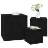 Fészekasztal 3 pcs Musta tammi 45 x 45 x 45 cm Faanyag