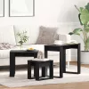 Fészekasztal 3 pcs Musta tammi 61 x 28 x 47 cm Faanyag