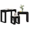 Fészekasztal 3 pcs Musta tammi 61 x 28 x 47 cm Faanyag