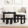 Fészekasztal 3 pcs Musta tammi 61 x 28 x 47 cm Faanyag