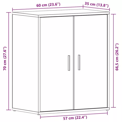 Cipősszekrény polcokkal Musta tammi 60 x 35 x 70 cm Faanyag