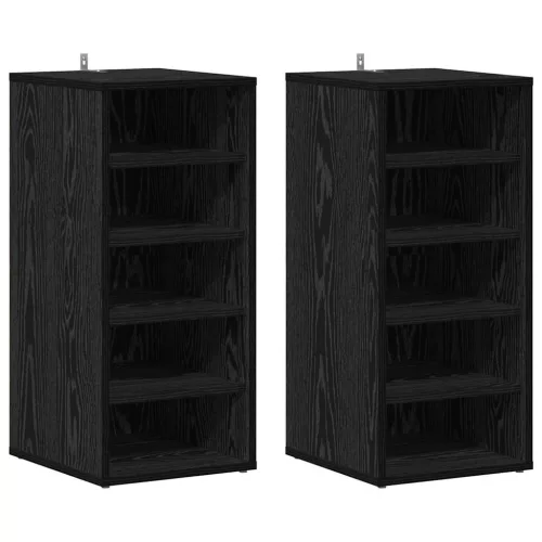 Cipősszekrény 2 pcs Musta tammi 32 x 35 x 70 cm Faanyag