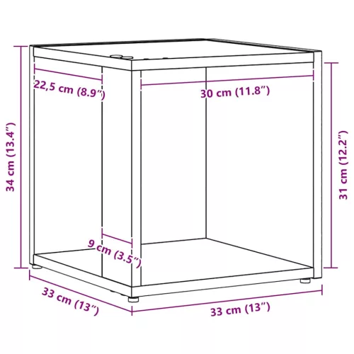 Sarokpolcok Musta tammi 33 x 33 x 34.5 cm Faanyag