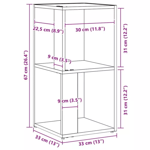 Sarokpolcok Musta tammi 33 x 33 x 67 cm Faanyag