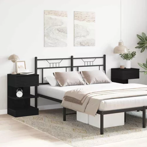 Éjjeliszekrény 2 pcs Musta tammi 40 x 35 x 65 cm Faanyag