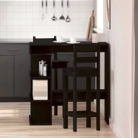 Bárasztal polcokkal Musta tammi 100 x 48 x 101.5 cm Faanyag