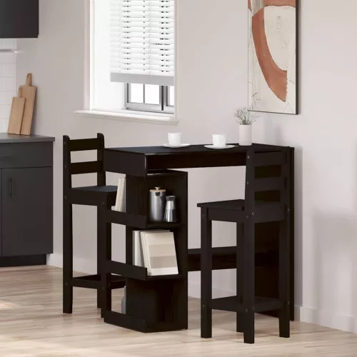 Bárasztal polcokkal Musta tammi 100 x 48 x 101.5 cm Faanyag