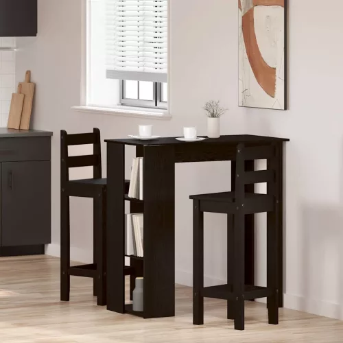 Bárasztal polcokkal Musta tammi 102 x 50 x 103.5 cm Faanyag
