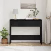 Konzolasztal fiókkal Musta tammi 100 x 35 x 76.5 cm Faanyag