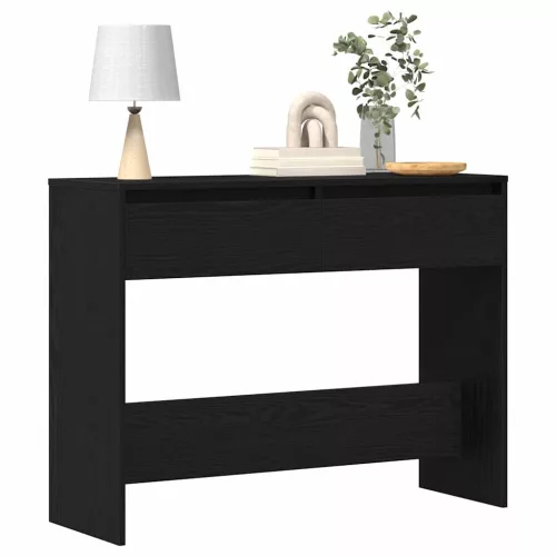 Konzolasztal fiókkal Musta tammi 100 x 35 x 76.5 cm Faanyag