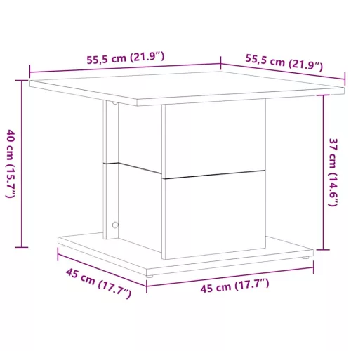 Dohányzóasztal Musta tammi 55.5 x 55.5 x 40 cm Faanyag