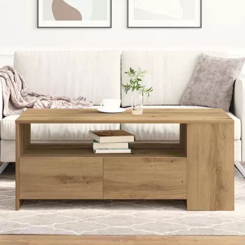 Dohányzóasztal kézműves tölgy 102 x 55 x 43.5 cm Faanyag
