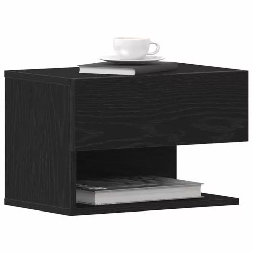 Éjjeliszekrény 2 pcs Musta tammi 46 x 29,5 x 30 cm Faanyag