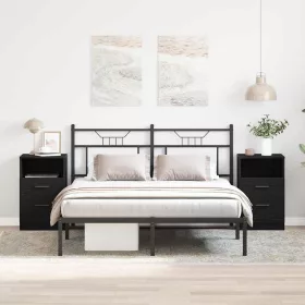 Éjjeliszekrény 2 pcs Musta tammi 40 x 35 x 65 cm Faanyag