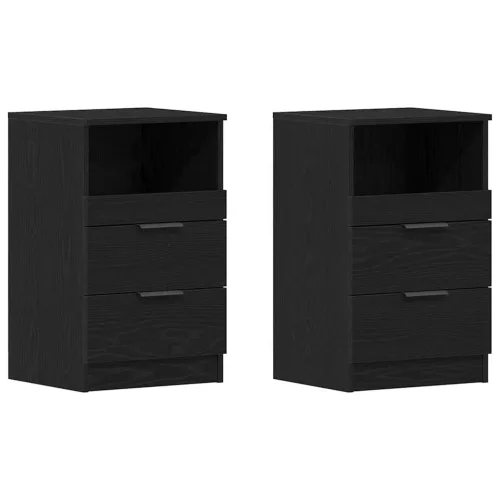 Éjjeliszekrény 2 pcs Musta tammi 40 x 35 x 65 cm Faanyag
