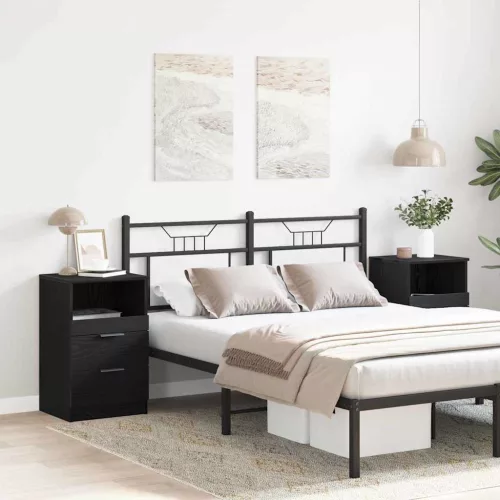 Éjjeliszekrény 2 pcs Musta tammi 40 x 35 x 65 cm Faanyag