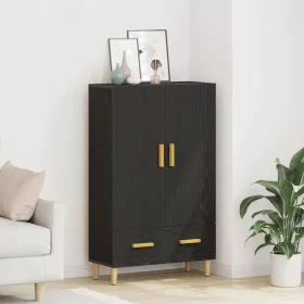 Magasfiú fiókkal Fekete 70 x 31 x 115 cm Faanyag