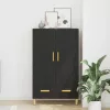 Magasfiú fiókkal Fekete 70 x 31 x 115 cm Faanyag