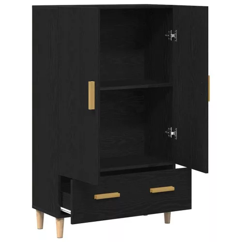 Magasfiú fiókkal Fekete 70 x 31 x 115 cm Faanyag
